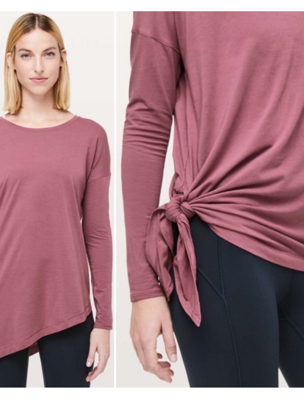 Lululemon To The Point Yoga Long Sleeve Shirt in Mauve Pink 2
